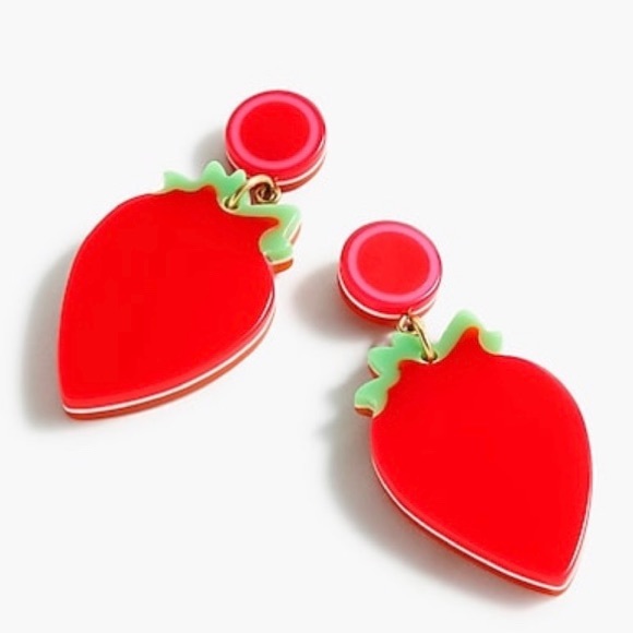 J. Crew Jewelry - NWT J Crew Edie Parker resin strawberry earrings.